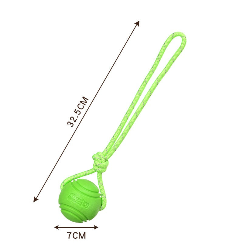 2x TPR Rope Ball 7cm Red and Green Pet Toy Chew Toy Teething Aid