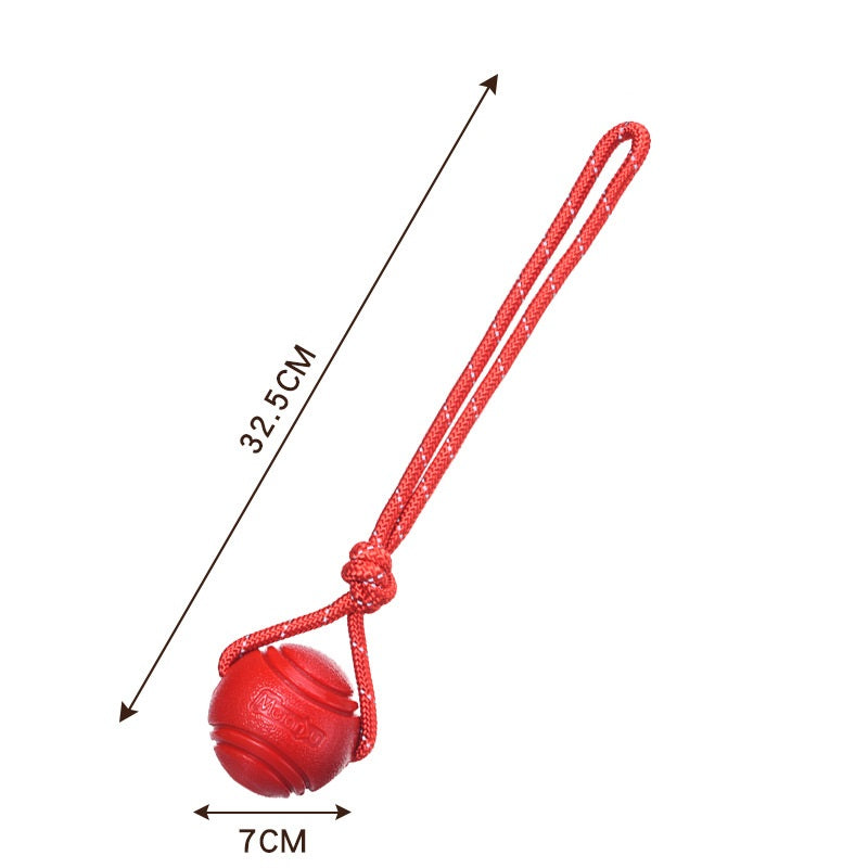 2x TPR Rope Ball 7cm Red and Green Pet Toy Chew Toy Teething Aid