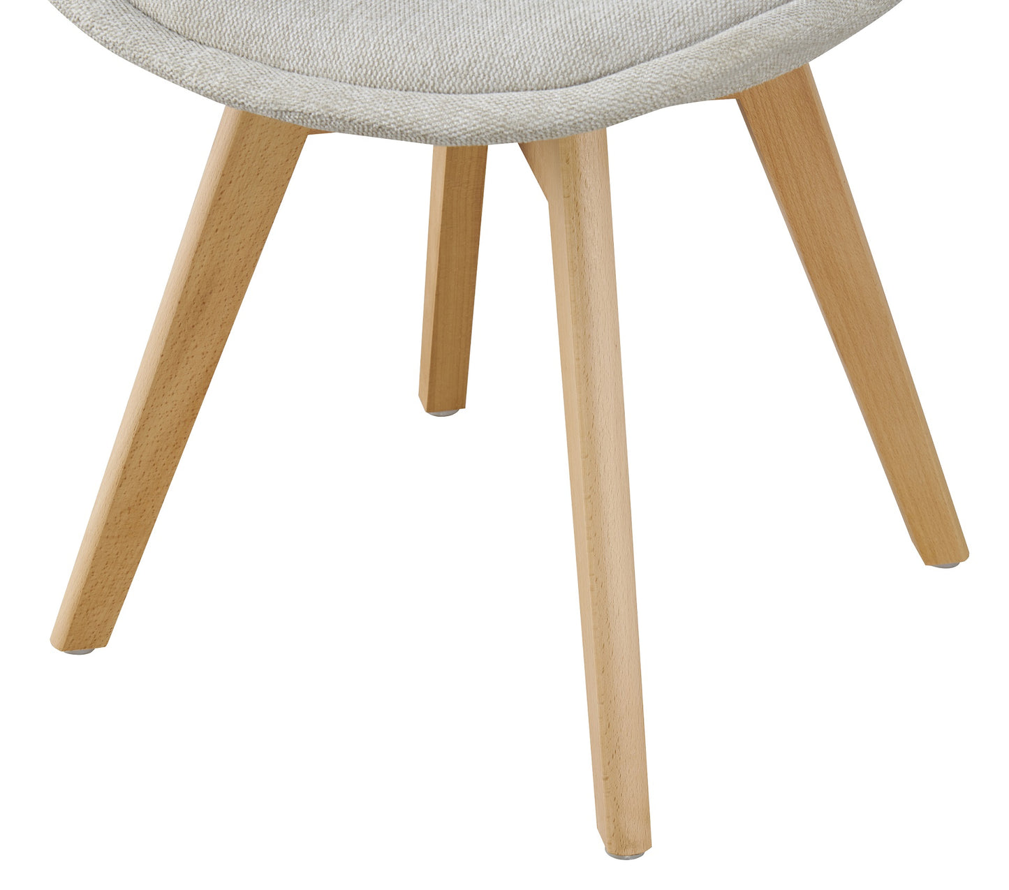 DEJINBU 2x dining Chairs Light Beige Linen Fabric Upholstered Seat Wood Legs For Home Cafe Office