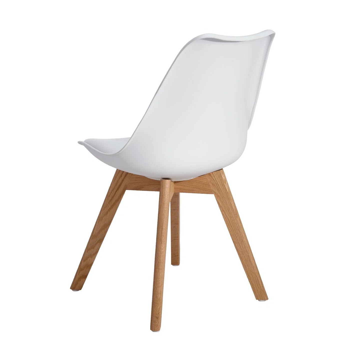 DEJINBU 2x White Dining Chairs PU padded Seat Beech Wood Legs For Home Cafe Office