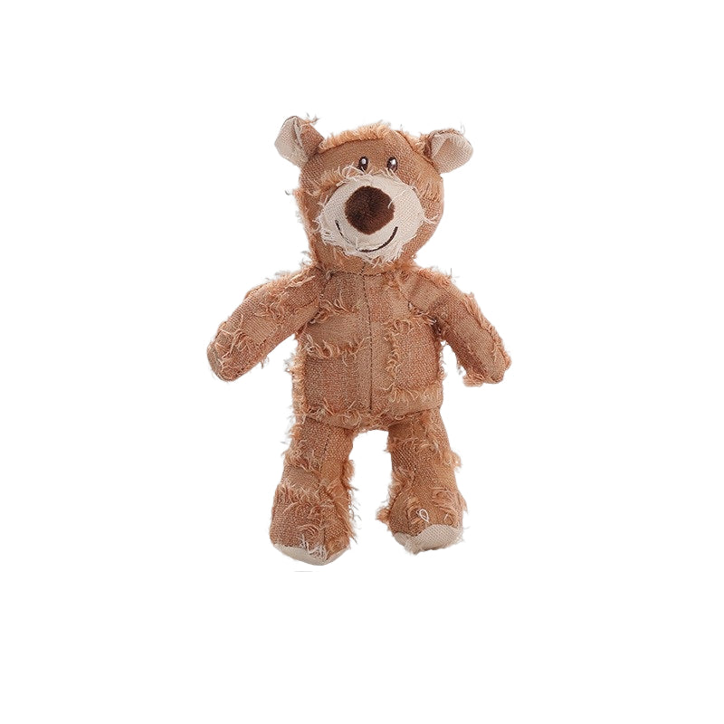 1x Brown Bear Squeaky Pet Plush Toy Padded Chew Toy