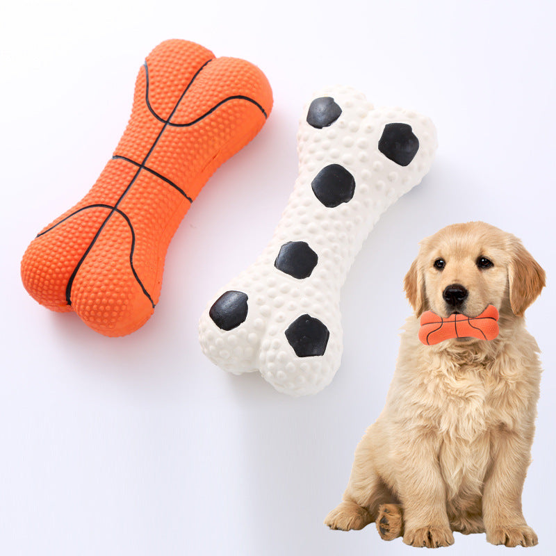 2x Latex Bone Toy Squeaky Pet Toy Latex Chew Toy
