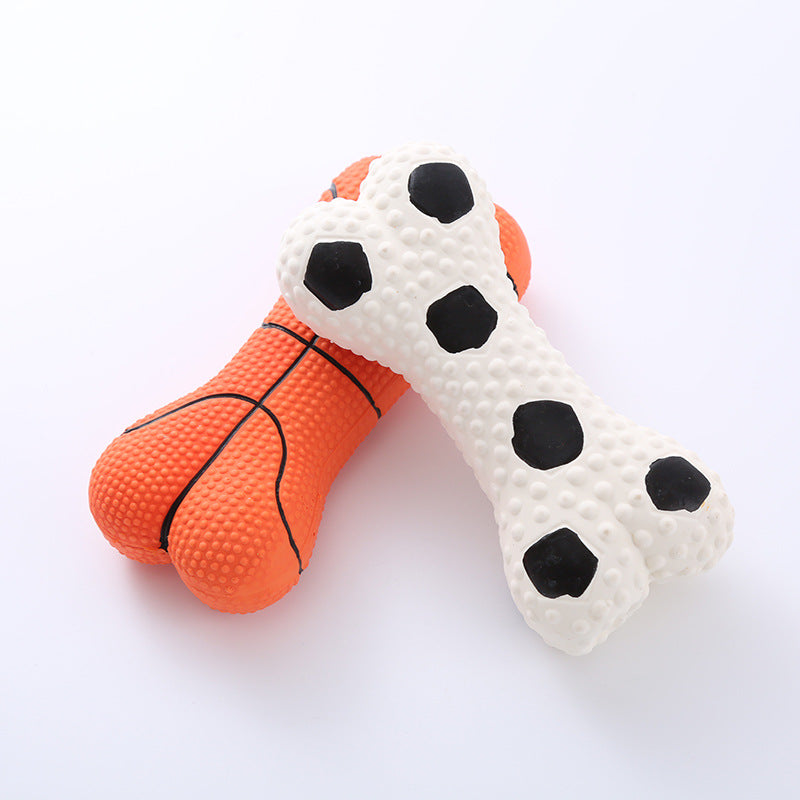 2x Latex Bone Toy Squeaky Pet Toy Latex Chew Toy