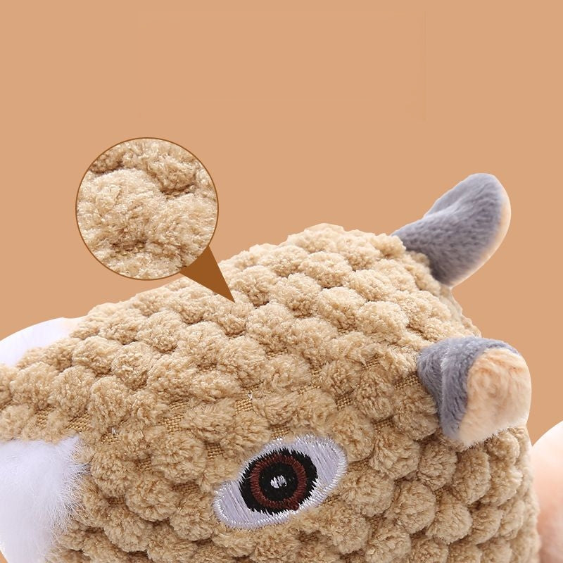 1x Squirrel Toy Squeaky Pet Plush Toy Padded Chew Toy