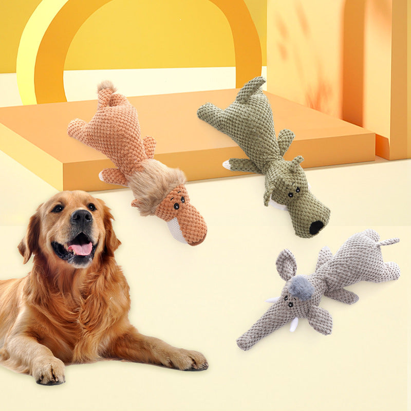 1x Elephant Toy Squeaky Pet Plush Toy Padded Chew Toy