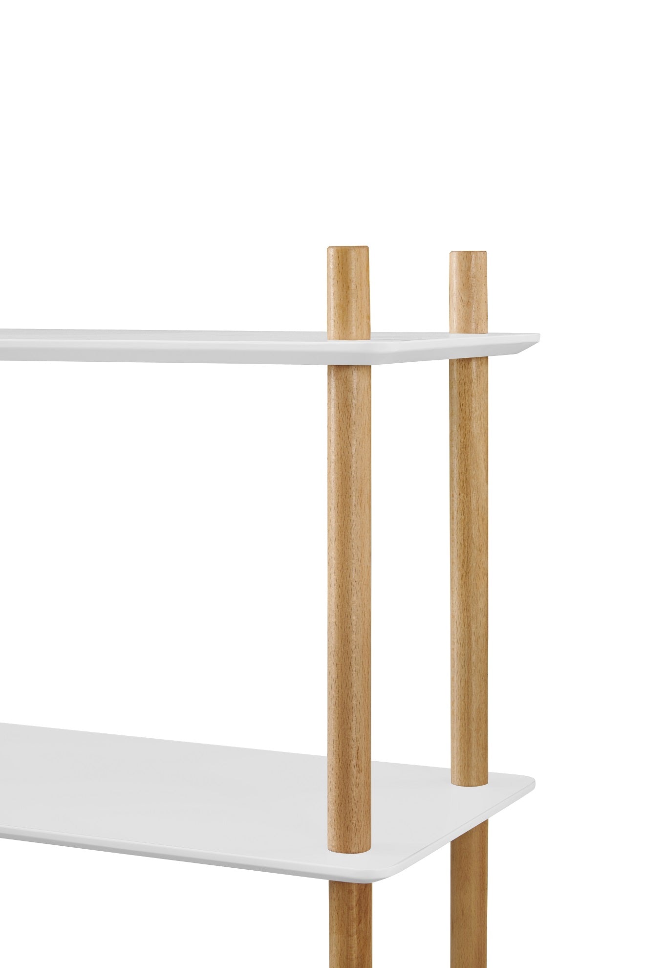 DEJINBU 1x 3-Tier Storage Shelf White with Solid Wood Legs Multipurpose Rack For Living Room Bed Room Kitech Hallway