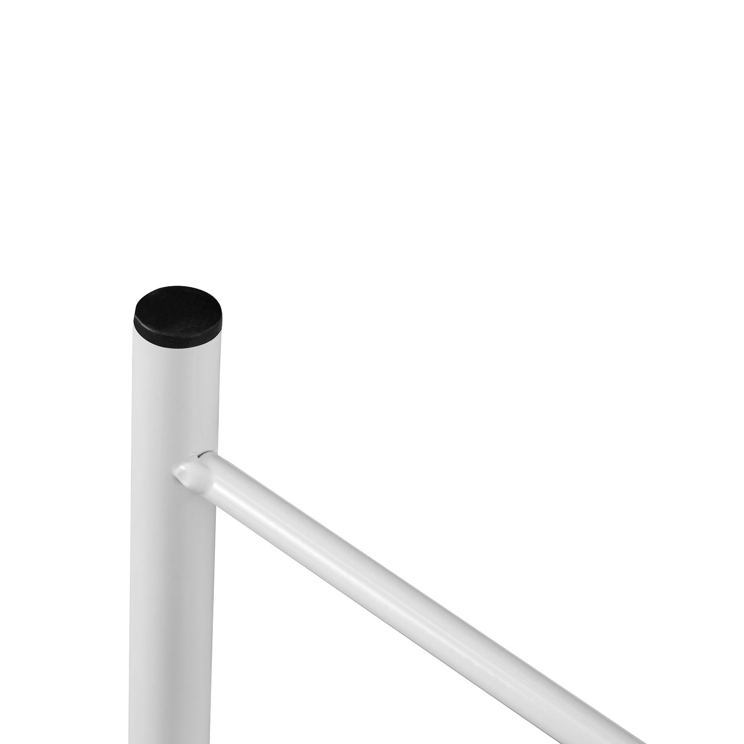 1x Modern White Metal Side Table, Round End Table with Metal X-Base - Ideal for Living Room, Bedroom, Small Spaces Corners