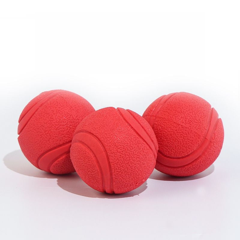 2x Red TPR Solid Ball Pet Toy Chew Toy Teething Aid