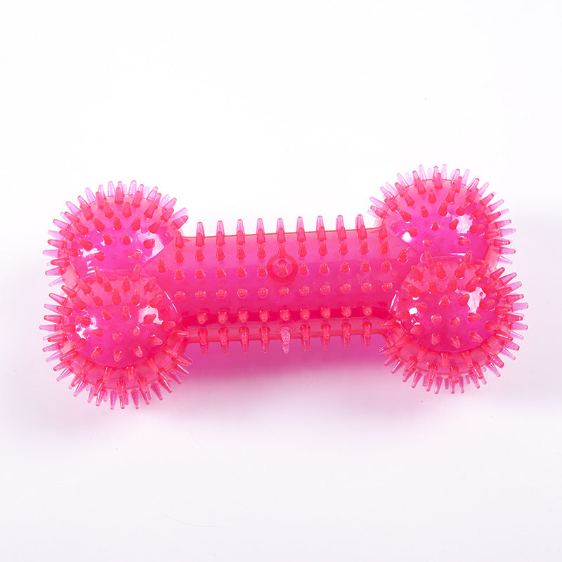 2x TPR Spine Bone Toy Squeaky Pet Toy TPR Chew Toy
