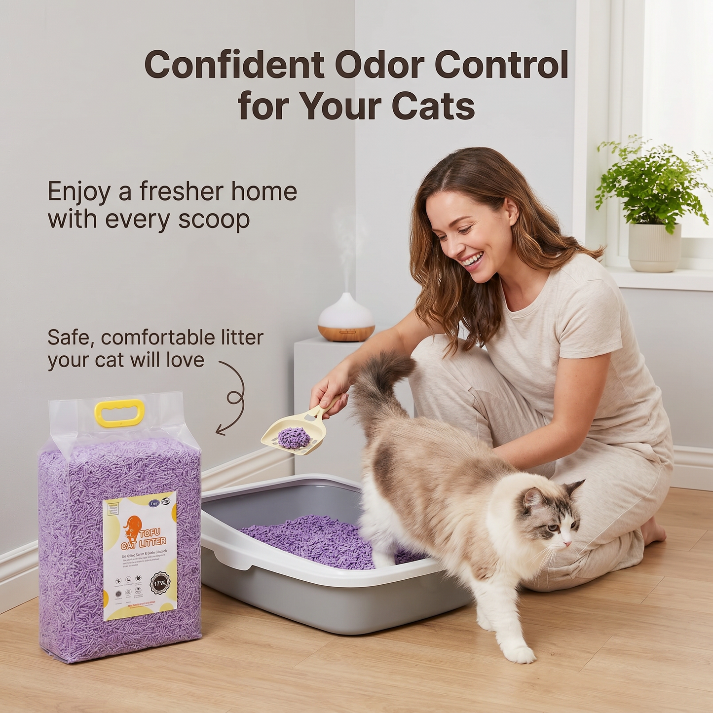 1X Cat Litter 7.1KG 17.5L Tofu Super Absorbent Odour Control Flushable Free Shipping