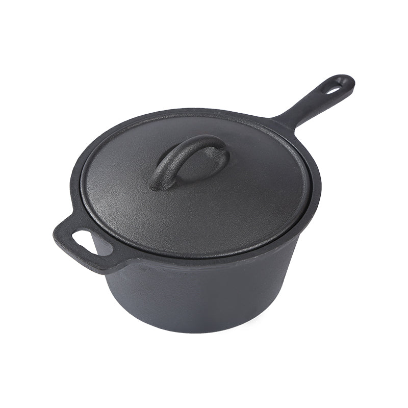 1x Cast Iron Saucepan - 19cm Diameter, 10cm Depth, One-Piece Cast Iron Handle, Premium Heat Retention, Multi-Cooker for Stovetop/Oven, Perfect for Daily Cooking