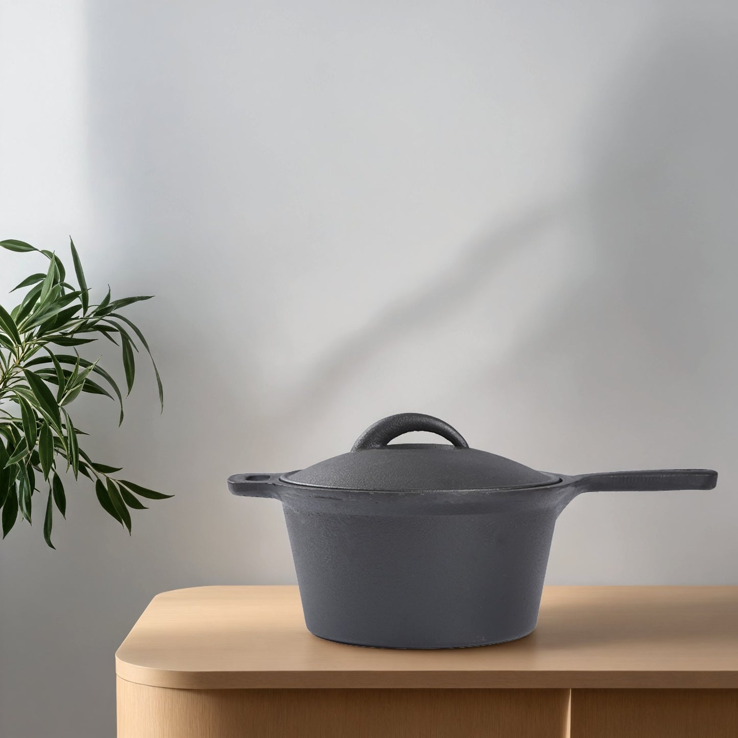 1x Cast Iron Saucepan - 19cm Diameter, 10cm Depth, One-Piece Cast Iron Handle, Premium Heat Retention, Multi-Cooker for Stovetop/Oven, Perfect for Daily Cooking