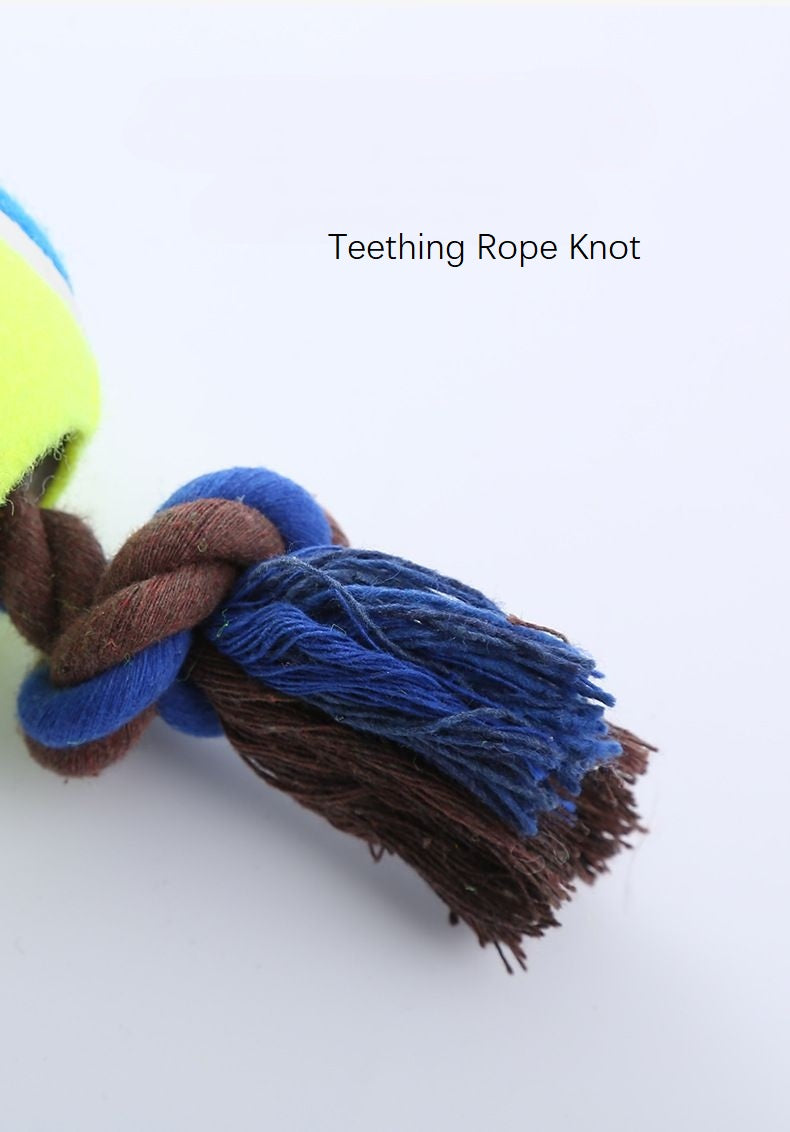 1x Ball Monkey Squeaky Pet Plush Toy Teething Rope Knot Padded Chew Toy