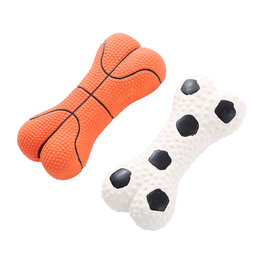 2x Latex Bone Toy Squeaky Pet Toy Latex Chew Toy