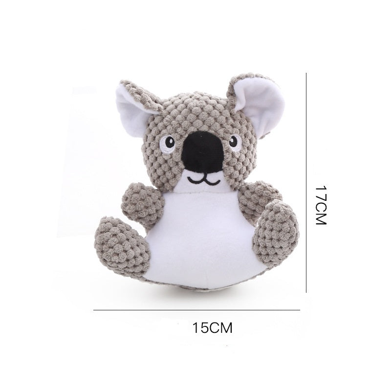 1x Squirrel Toy and 1x Kola Toy Squeaky Pet Plush Toy Padded Chew Toy