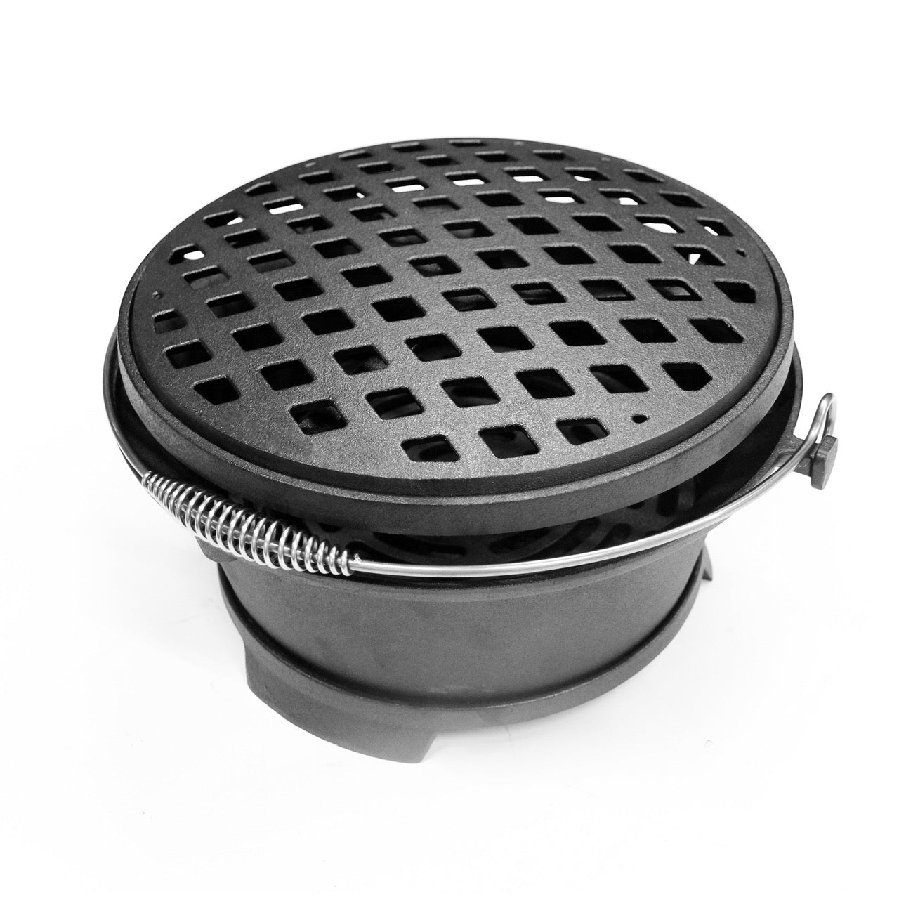 Full Cast Iron BBQ Stove - Outdoor Charcoal BBQ/Grill Stove with Handle