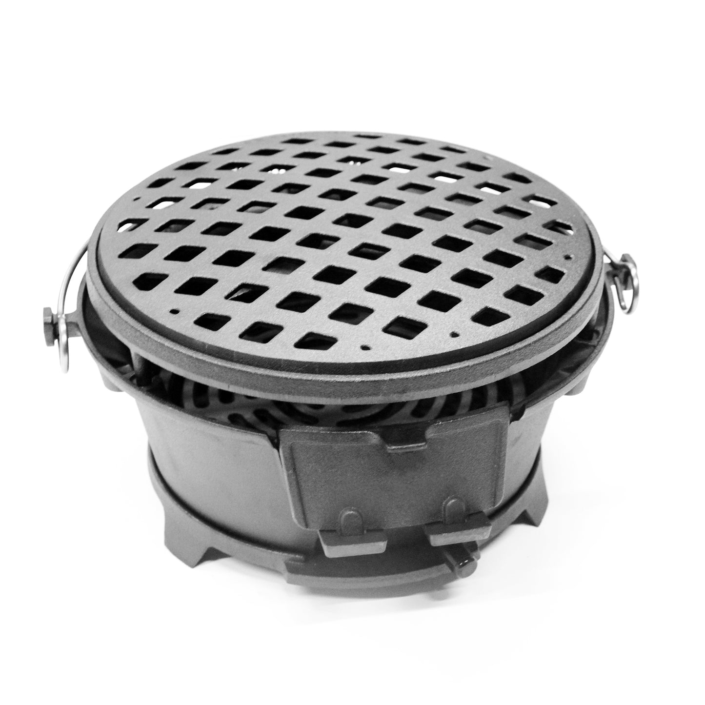 Full Cast Iron BBQ Stove - Outdoor Charcoal BBQ/Grill Stove with Handle