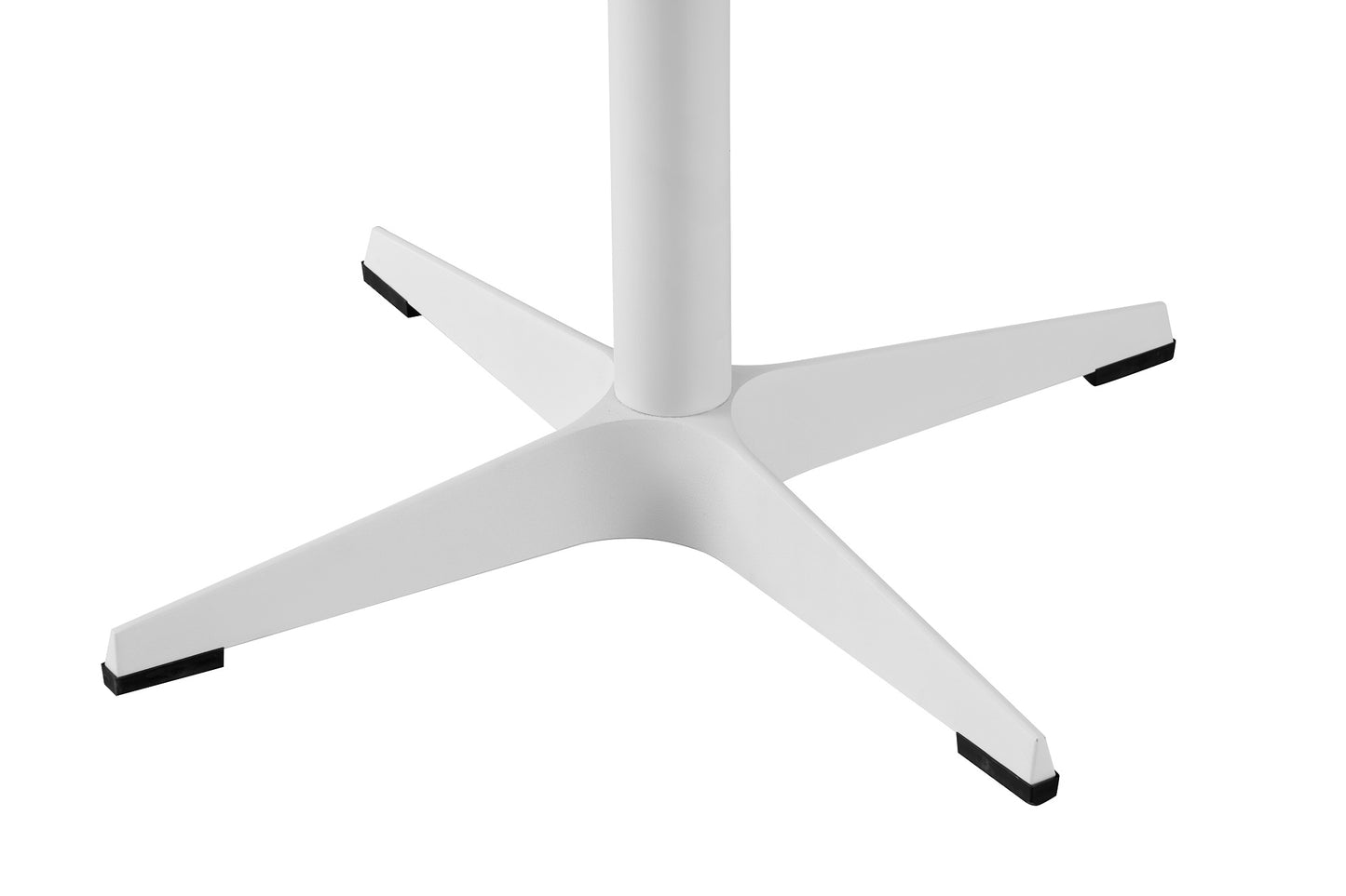 DEJINBU 1x 80CM Round table Dining Table White Marble Effect Sintered Stone Table Top White Metal Pedestal White Aluminium Base with Black Rubber feet