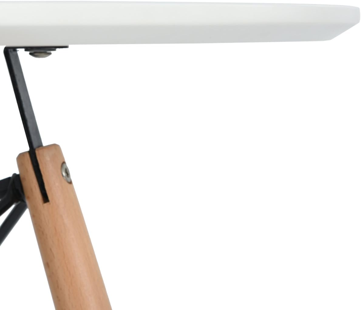 DEJINBU 1x Round Dining Table 80cm White Top Beech Wood Legs For Home Cafe Office
