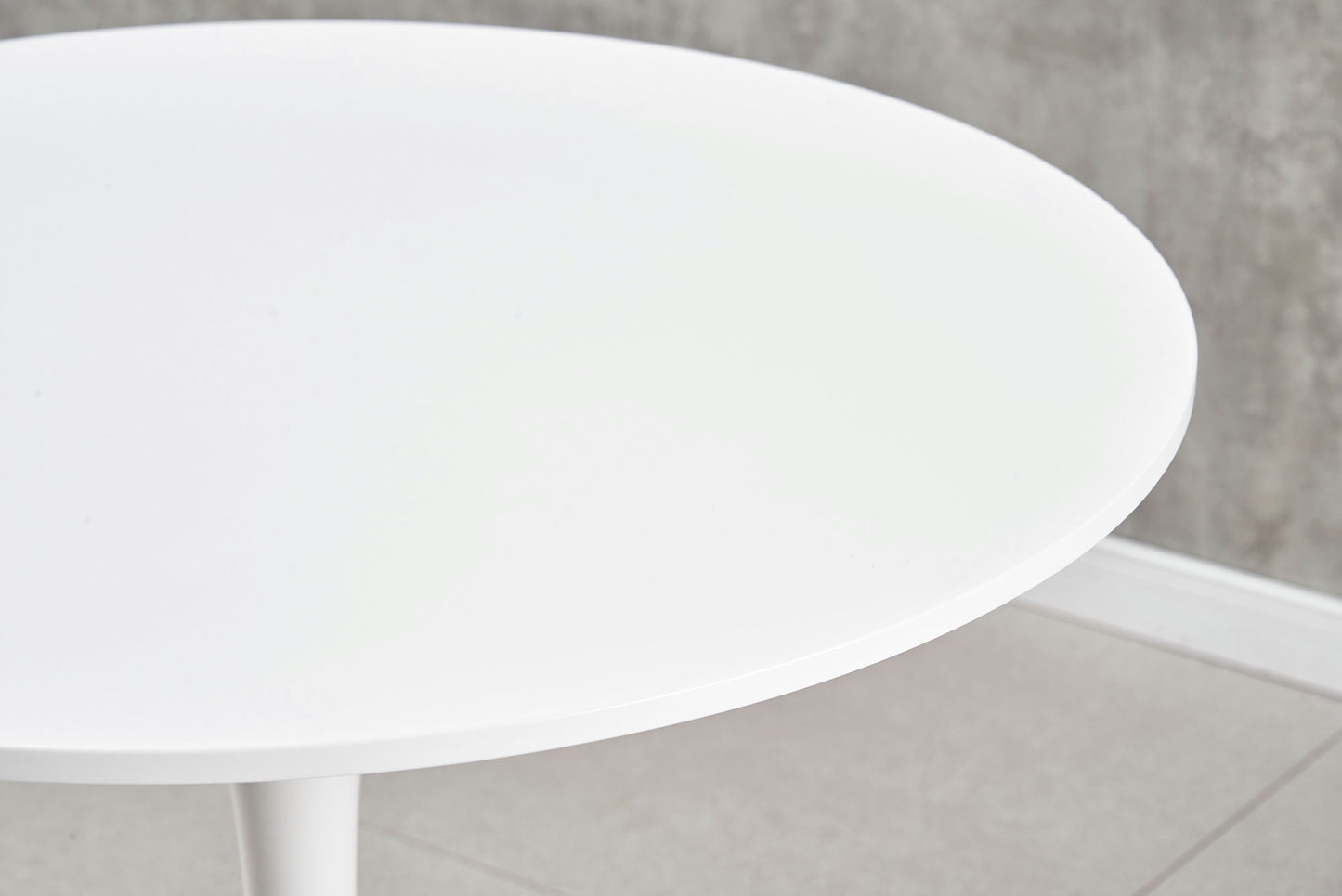 DEJINBU 1x Round Dining Table 80cm White Top Metal Pedestal For Home Cafe Office