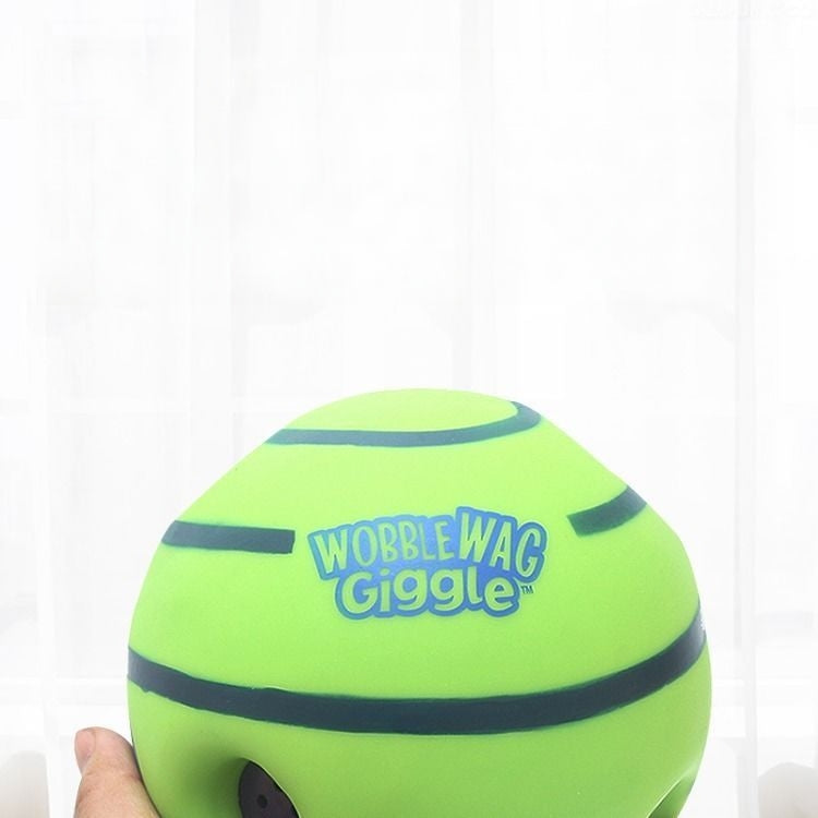 1x Green Giggle Ball Pet Toy Chew Toy Teething Aid