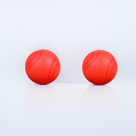 2x Red TPR Solid Ball Pet Toy Chew Toy Teething Aid