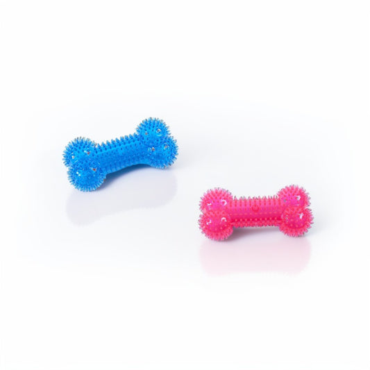 2x TPR Spine Bone Toy Squeaky Pet Toy TPR Chew Toy
