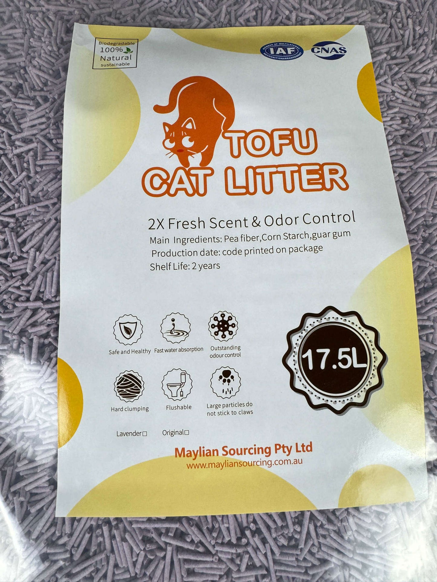 1X Cat Litter 7.1KG 17.5L Tofu Super Absorbent Odour Control Flushable Free Shipping