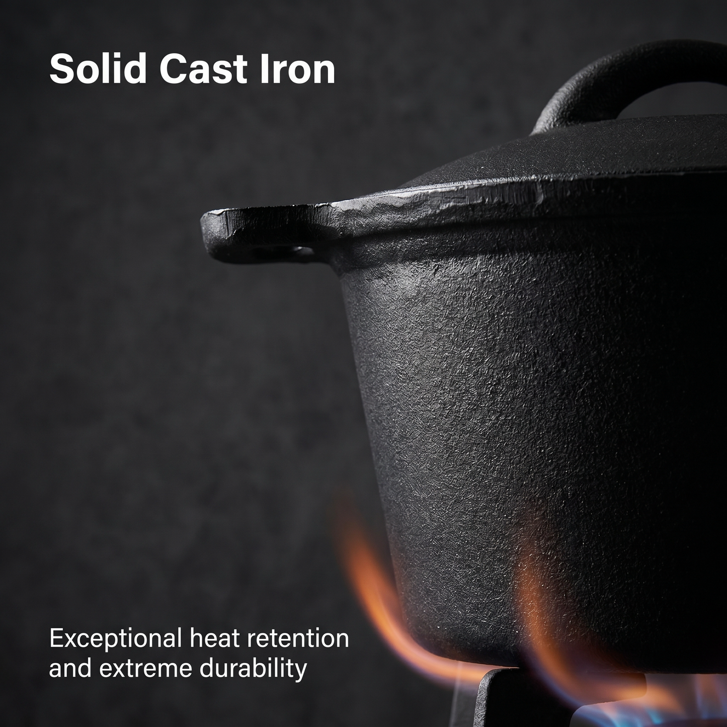 1x Cast Iron Saucepan - 19cm Diameter, 10cm Depth, One-Piece Cast Iron Handle, Premium Heat Retention, Multi-Cooker for Stovetop/Oven, Perfect for Daily Cooking