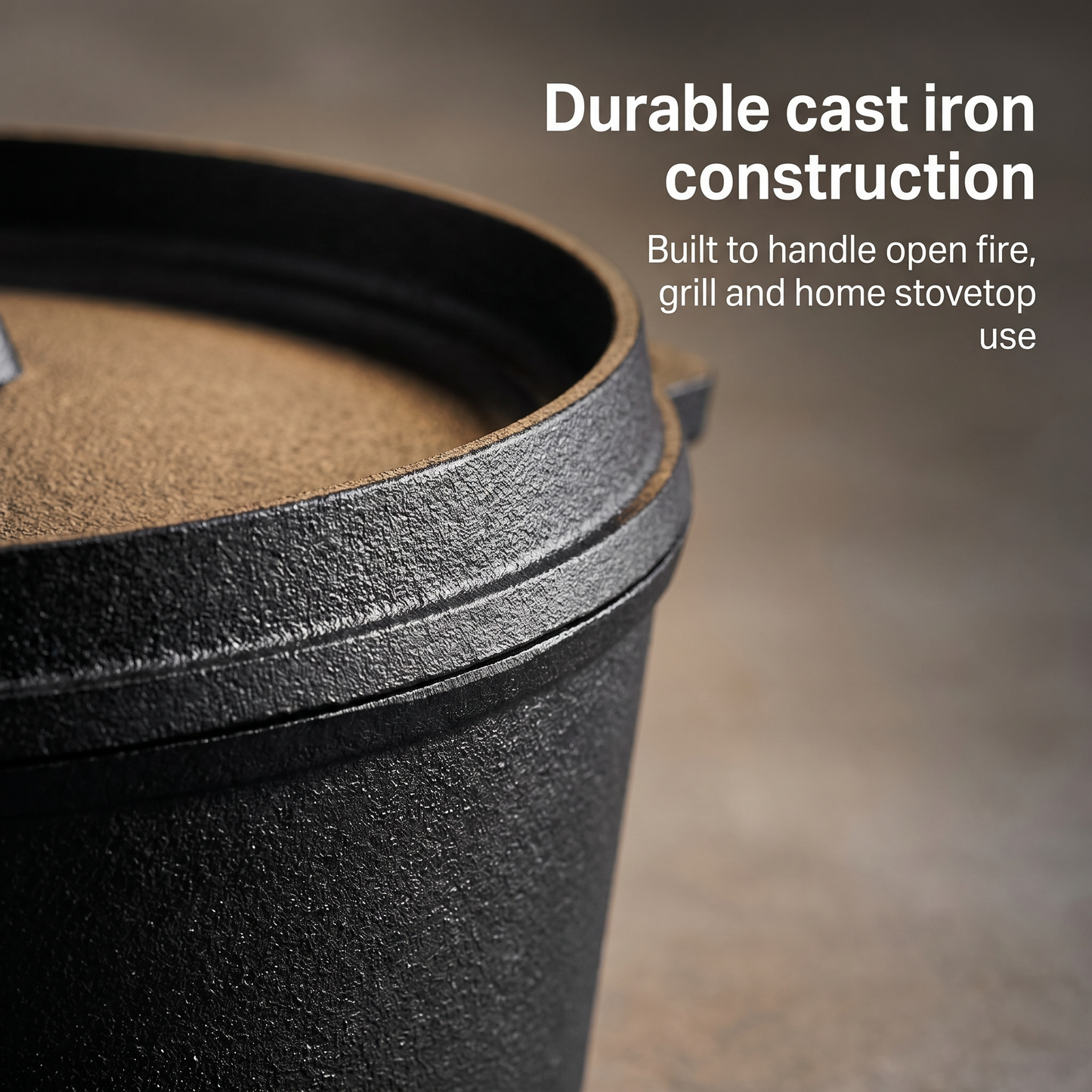 1x Cast Iron Dutch Oven Sauce Pot with Lid - 25x10cm, Galvanized Wire Handle, Heavy-Duty Cast Iron Pot for Sauce/Soup/Stew, Oven Safe & Compatible with All Cooktops