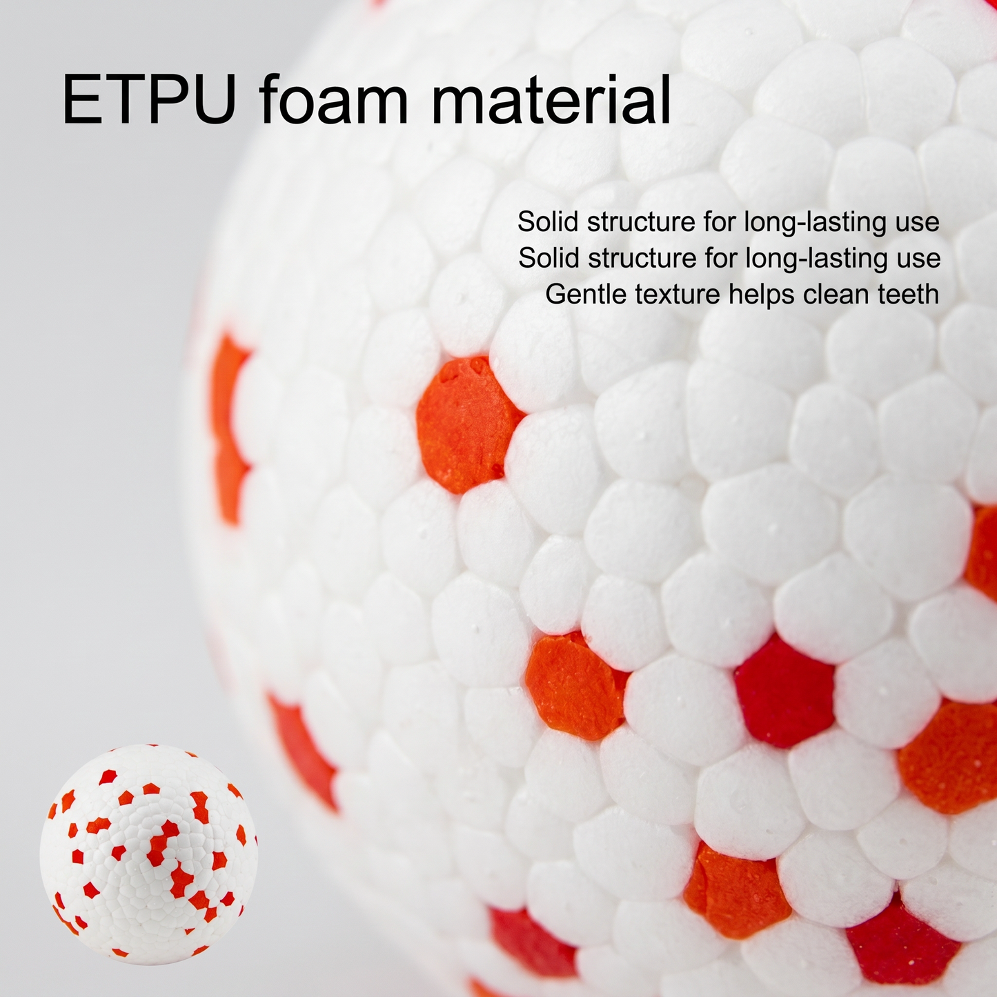2x ETPU Solid Pop Ball Pet Toy Chew Toy Teething Aid