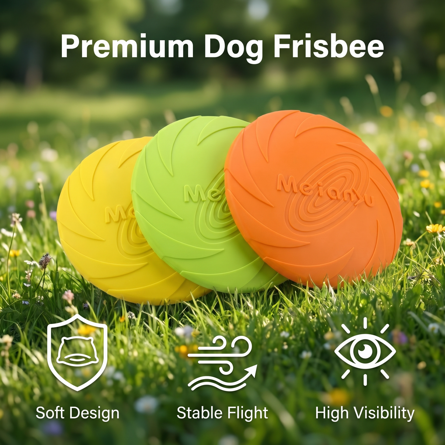 1x TPR Frisbee Dog Flying Disc Chasing Retrieving Chew Toy