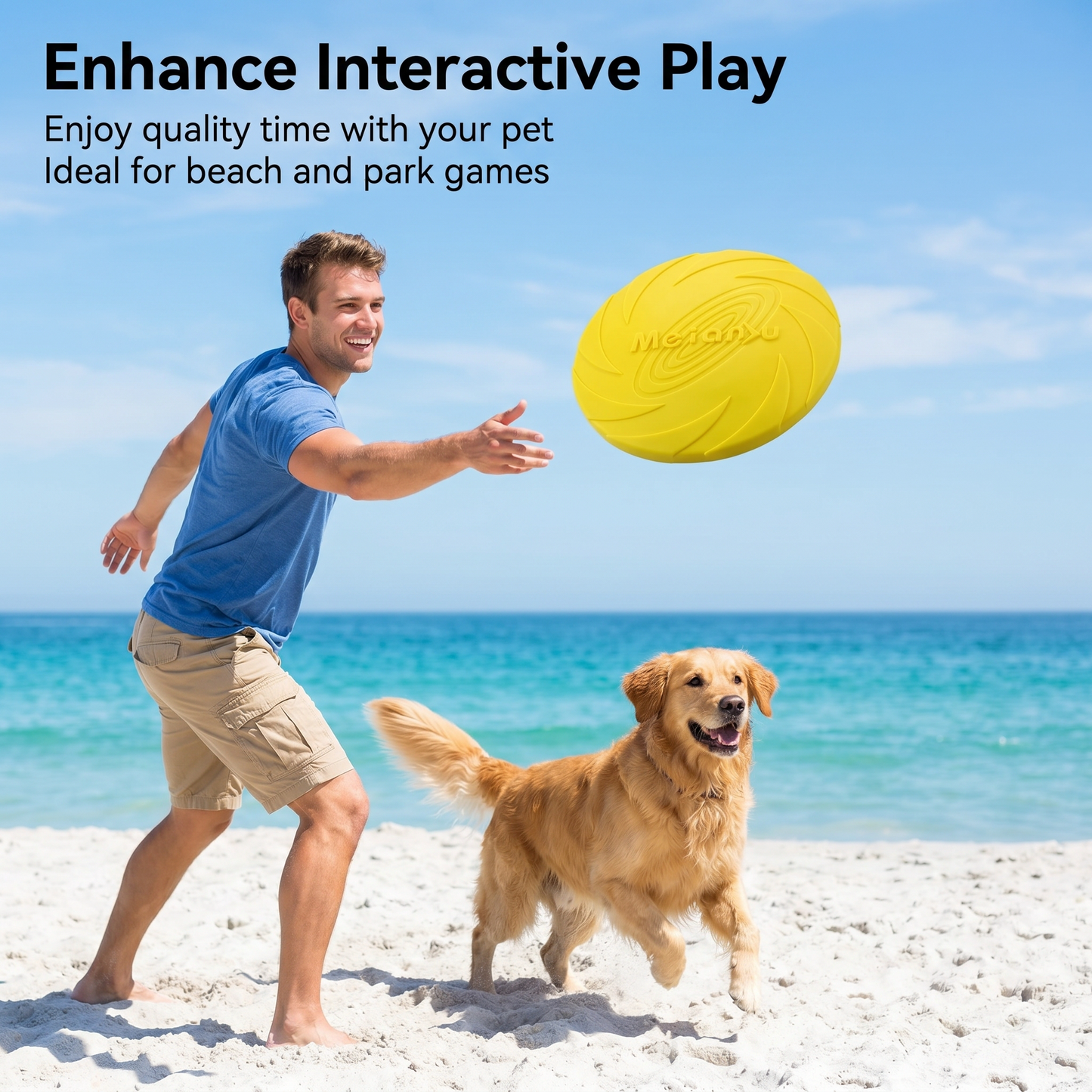 1x TPR Frisbee Dog Flying Disc Chasing Retrieving Chew Toy