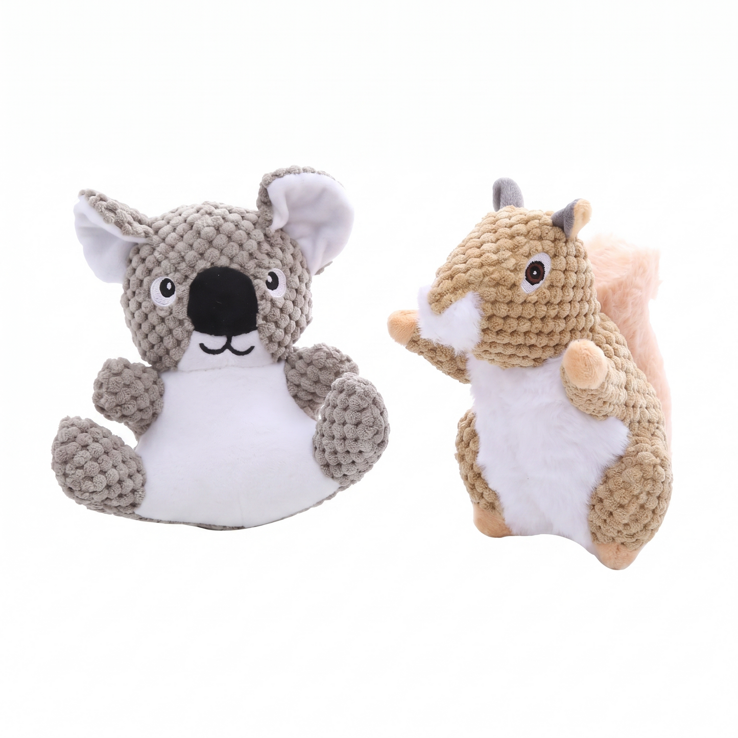 1x Squirrel Toy and 1x Kola Toy Squeaky Pet Plush Toy Padded Chew Toy