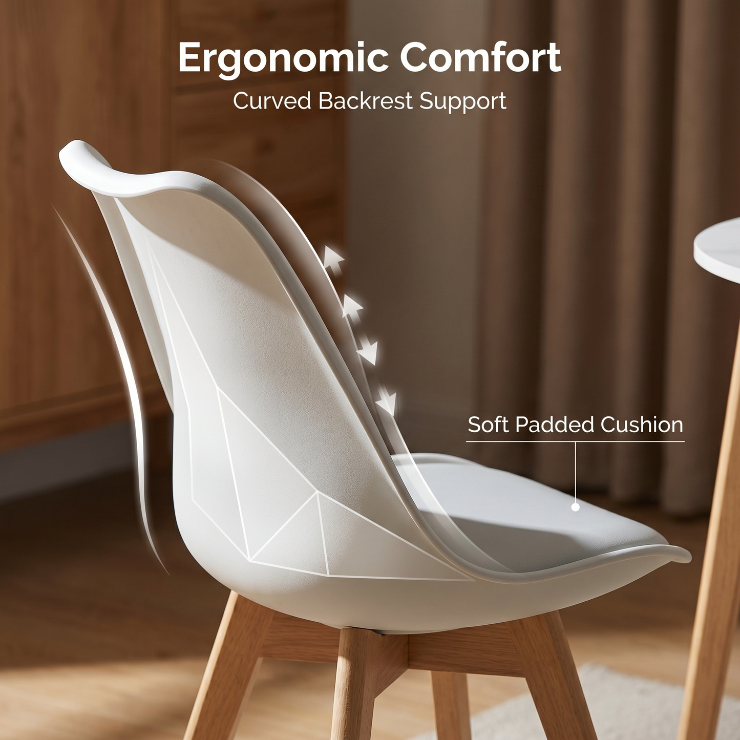 DEJINBU 3pcs Table Set 1x 80CM Faux Marble White Round Table With 2x White PP Padded Chair For Home Cafe Office Apartment