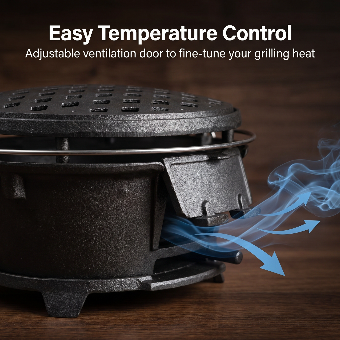 Full Cast Iron BBQ Stove - Outdoor Charcoal BBQ/Grill Stove with Handle