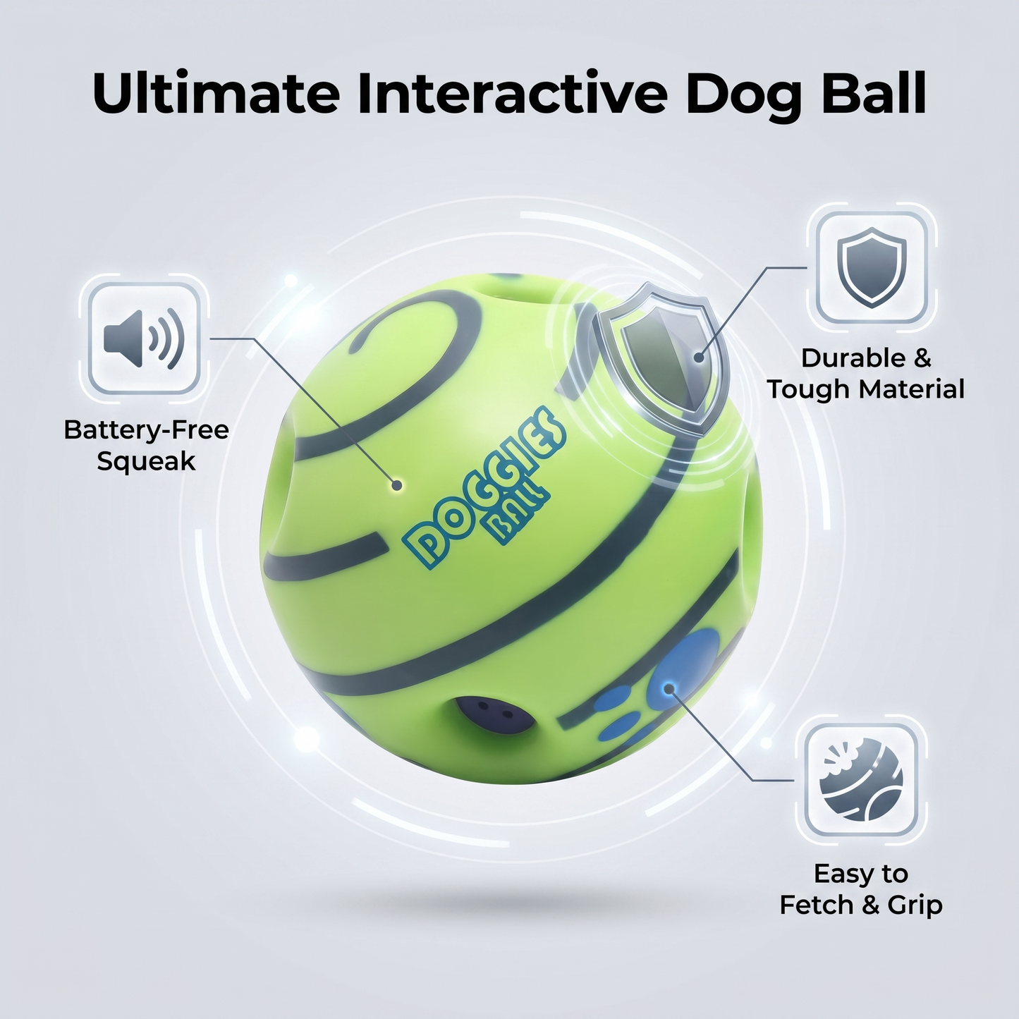 1x Green Giggle Ball Pet Toy Chew Toy Teething Aid