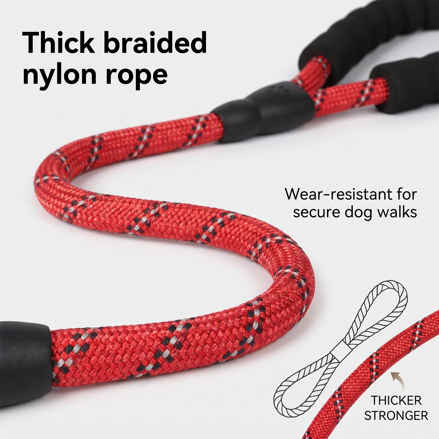 1x Dog Leash Reflective 2M Length 1.2cm DiameterIdeal Dog Walking Companion