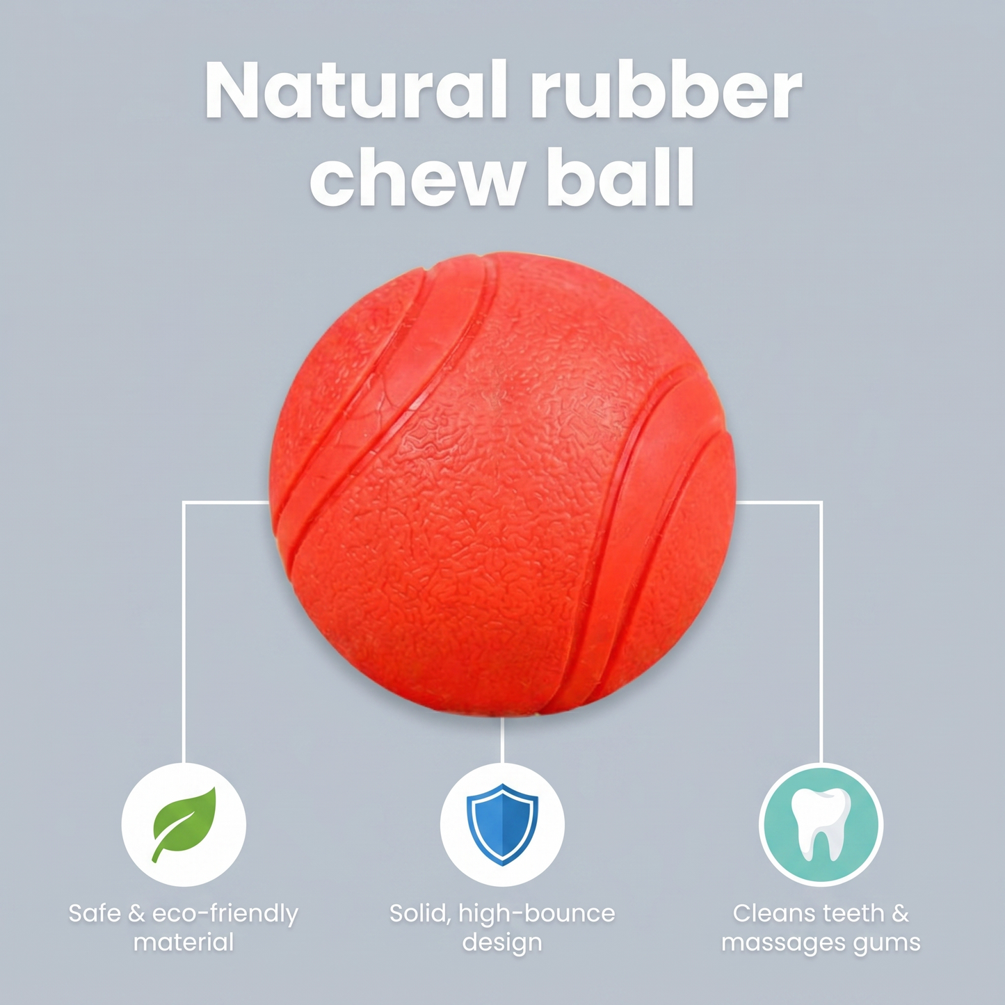 2x Red TPR Solid Ball Pet Toy Chew Toy Teething Aid