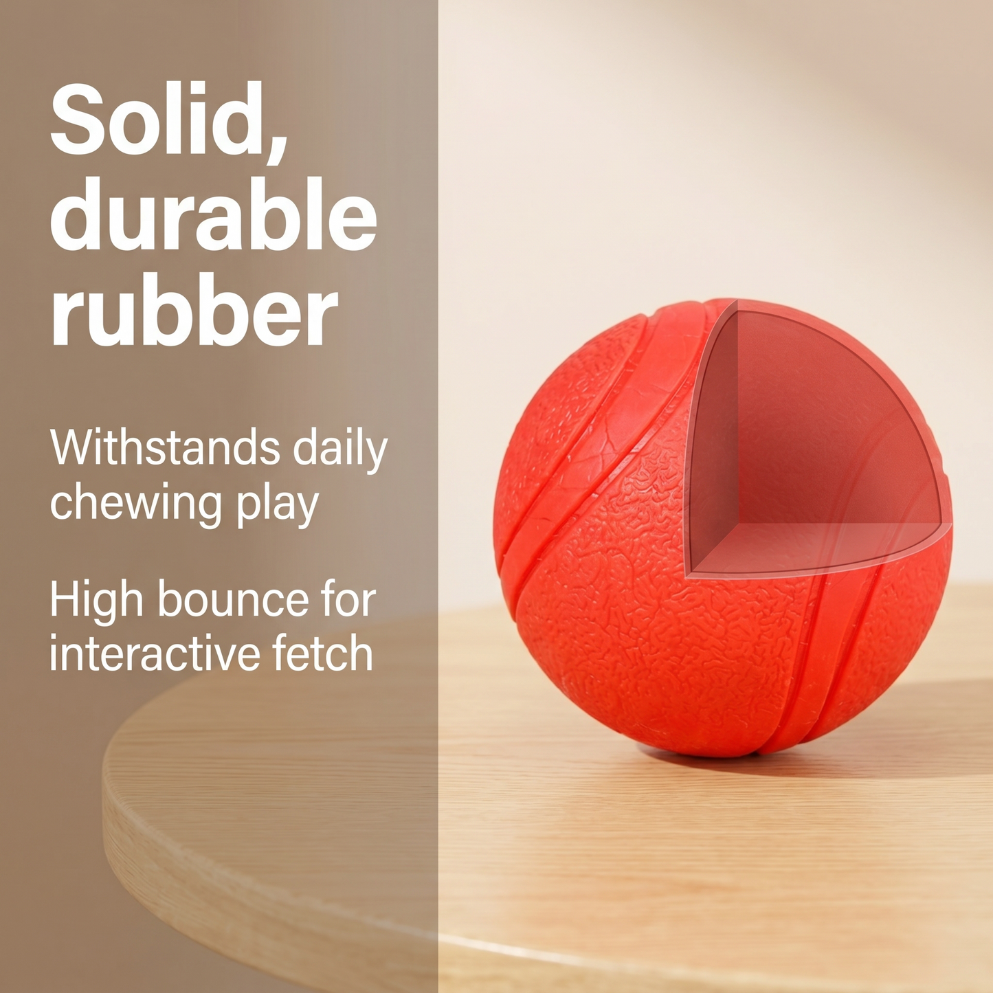 2x Red TPR Solid Ball Pet Toy Chew Toy Teething Aid