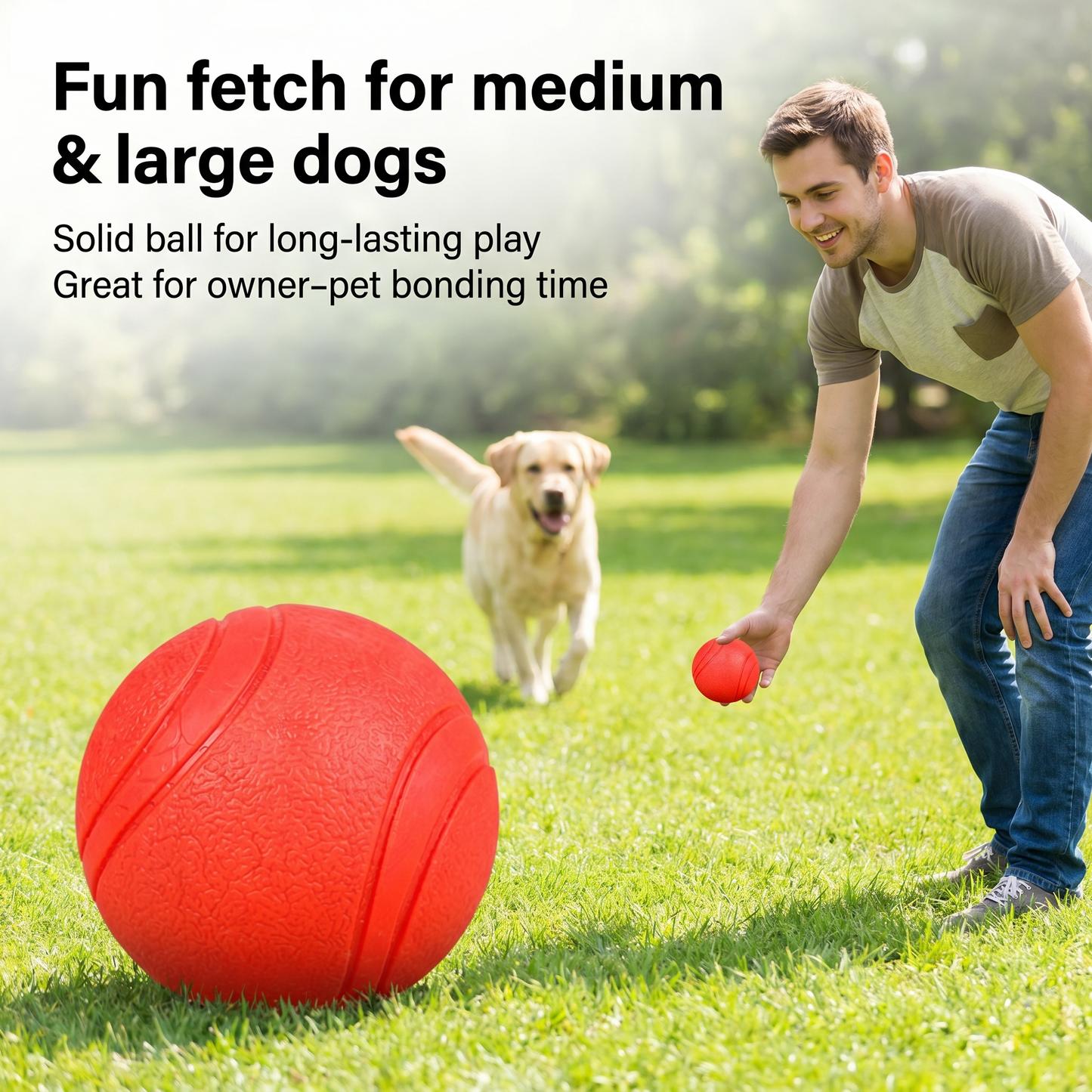 2x Red TPR Solid Ball Pet Toy Chew Toy Teething Aid