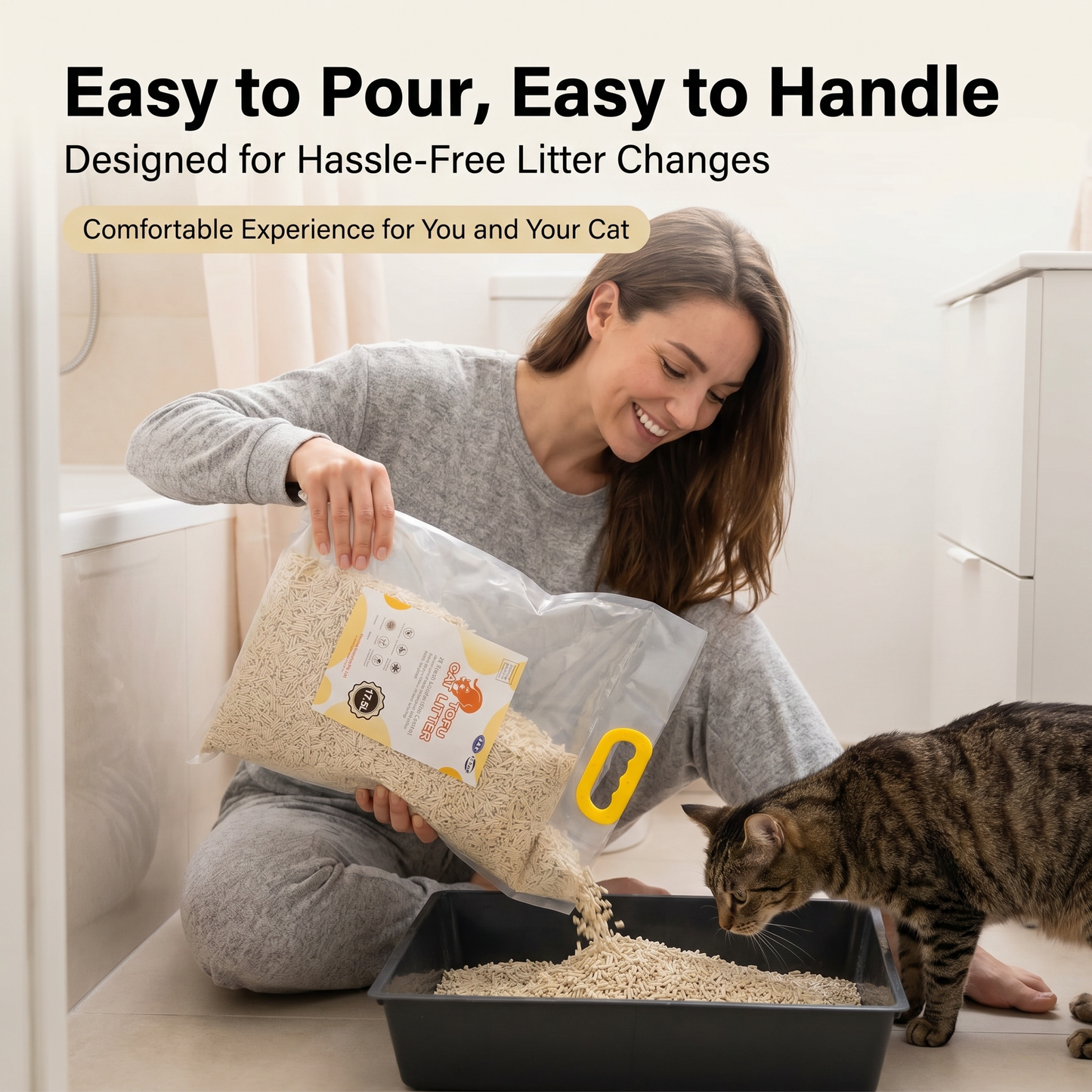 1X Cat Litter 7.1KG 17.5L Tofu Super Absorbent Odour Control Flushable Free Shipping