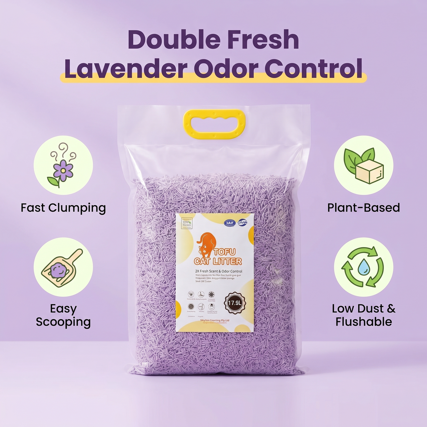 1X Cat Litter 7.1KG 17.5L Tofu Super Absorbent Odour Control Flushable Free Shipping